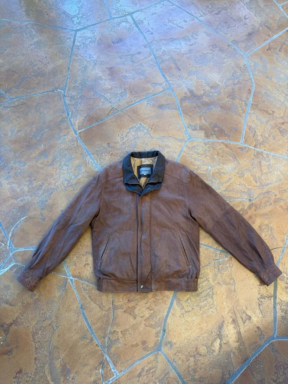 Johnston & Murphy Leather Jacket Brown